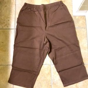 Vintage Denim and Co 1X Capris Brown elastic band